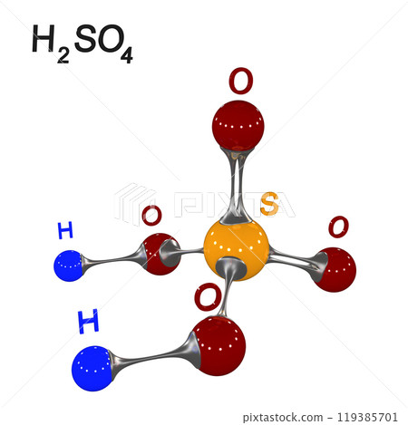 molecule, molecular lattice, 3D illustration 119385701