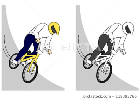 BMX 賽車，男性運動員插圖集 119385766