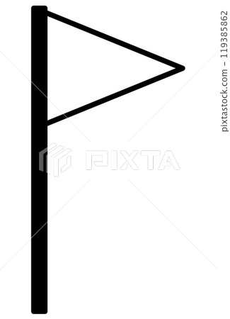 Triangular flag illustration [monochrome] 119385862