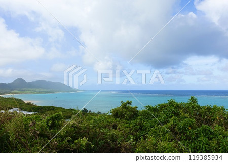View of the Hirakubo Peninsula from Tamatorizaki Observatory, Ishigaki Island 119385934