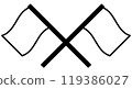Illustration of two crossed flags [monochrome] 119386027
