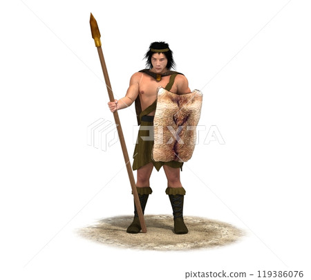 3D rendering, warrior character, illustration 119386076