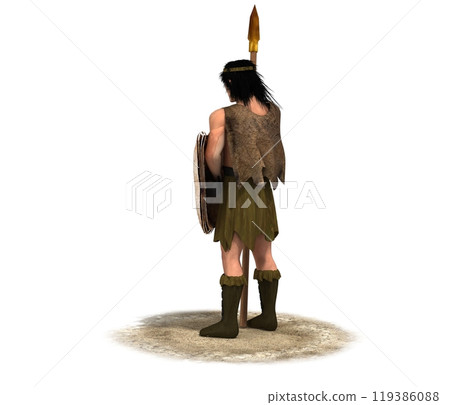 3D rendering, warrior character, illustration 119386088