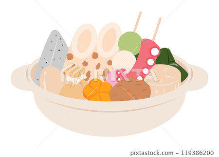 Illustration of oden in a pot Illustration of oden in a pot 119386200