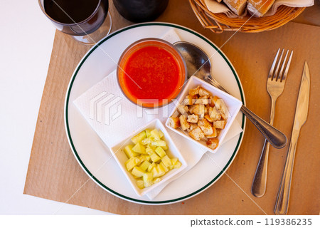 Gazpacho is a cold spanish soup from tomatoes, nobody 119386235