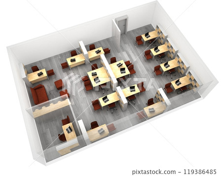 office, interior visualization, 3D illustration 119386485