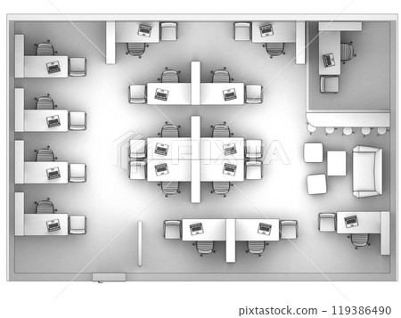 office, interior visualization, 3D illustration 119386490