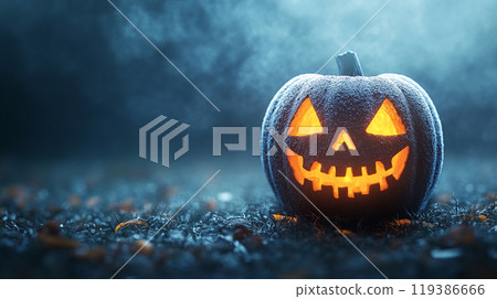 A pumpkin with a smiley face and a lit candle on top of it A pumpkin with a smiley face and a lit candle on top of it 119386666