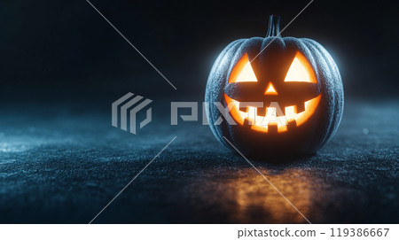 A pumpkin with a smiley face on it A pumpkin with a smiley face on it 119386667