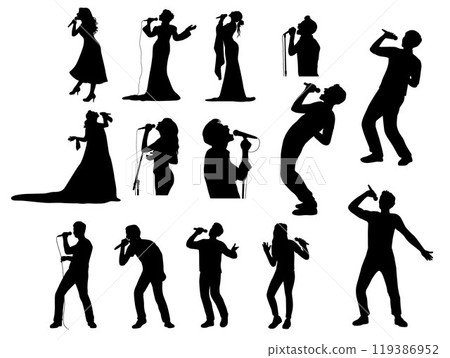 female, microphone, singer 119386952