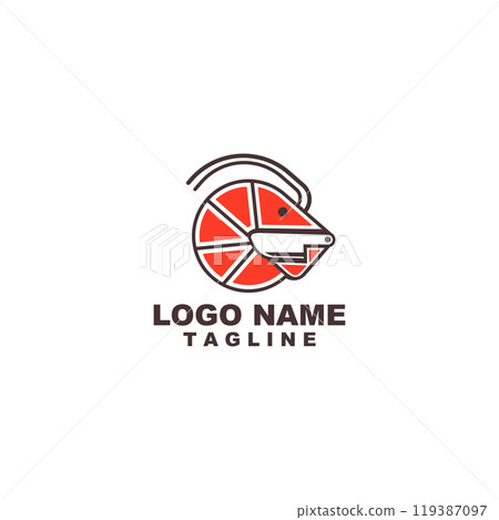 knife stabbing shrimp logo design vector 119387097