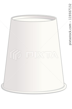 面朝下的白色紙杯的插圖 面朝下的白色紙杯的插圖 119387132