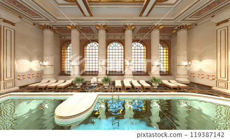 Indoor swimming pool 119387142