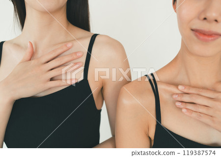Collarbone care for women in their 30s 119387574