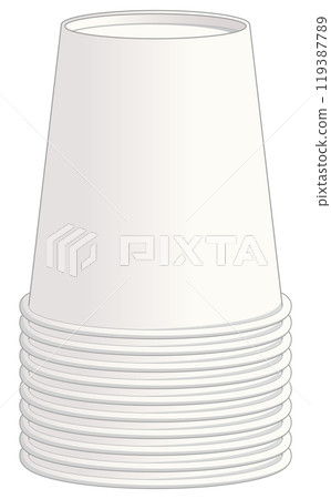 Illustration of stacked white paper cups Illustration of stacked white paper cups 119387789