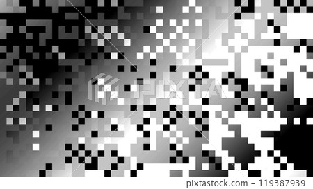 Abstract pixelated rainbow black and white 8 bit retro game pixel Noise 119387939