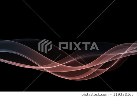 Abstract smoke wave flow, design element on dark background. Abstract smoke wave flow, design element on dark background. 119388163