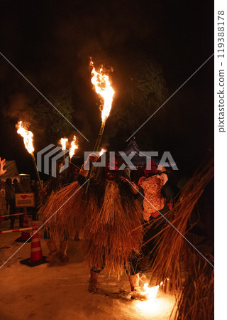 Namahage parades around chanting "Are there any crying children?" 119388178