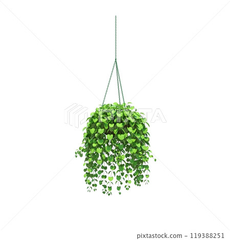 decorative flower in a pot isolated on white background, 3D illustration, cg render decorative flower in a pot isolated on white background, 3D illustration, cg render 119388251