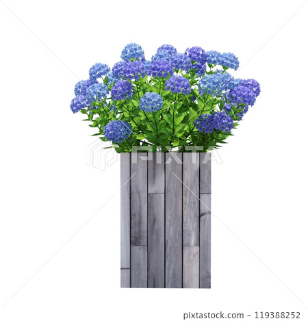 decorative flower in a pot isolated on white background, 3D illustration, cg render decorative flower in a pot isolated on white background, 3D illustration, cg render 119388252