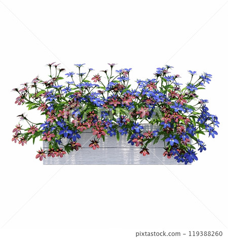 decorative flower in a pot isolated on white background, 3D illustration, cg render decorative flower in a pot isolated on white background, 3D illustration, cg render 119388260