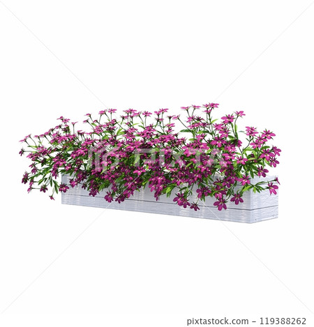 decorative flower in a pot isolated on white background, 3D illustration, cg render decorative flower in a pot isolated on white background, 3D illustration, cg render 119388262