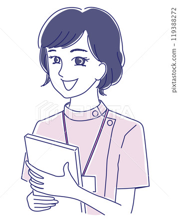 一個微笑的女護士的插圖 119388272