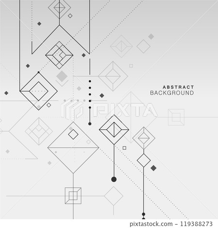 Digital geometric tech elements. Abstract vector isometric background. Sample connectin dots and lines 119388273