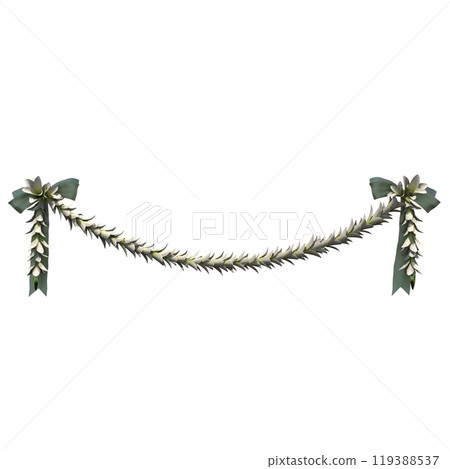 Christmas decorations, New Year's decor, isolated on white background, 3D illustration, cg render 119388537