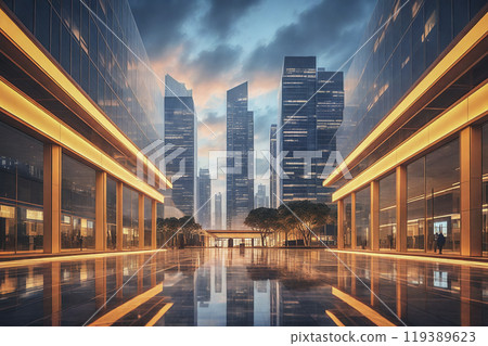 Night view of urban buildings in modern urban financial center Night view of urban buildings in modern urban financial center 119389623