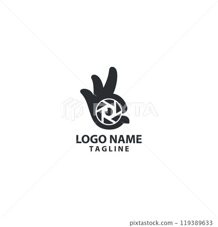 hand shutter logo design vector 119389633