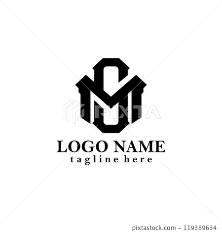 initial SM trendy logo design vector 119389634