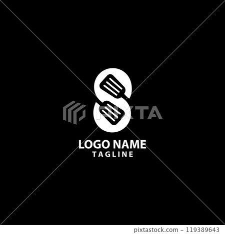 letter S spatula logo design vector 119389643