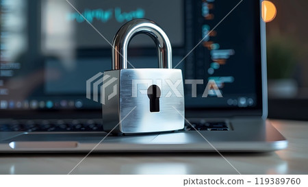 security concept with a laptop 119389760