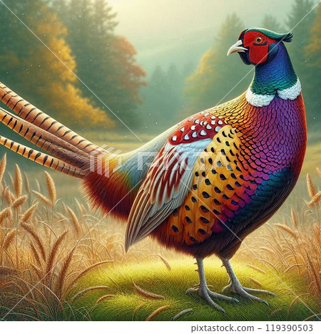 The back of a chicken bathed in the setting sun 119390503