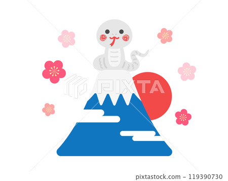 富士山頂的白蛇人物插圖 119390730