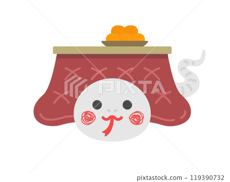 白蛇角色在被爐旁放鬆的插圖 119390732