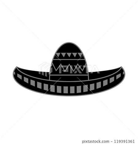 Vector Mexican sombrero with maracas. Cinco de mayo symbol isolated on white background 119391361