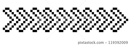 Pixel border arrow, way direction 8 bit retro mosaic element. Game simple solid decoration. Pixelated symbol. Pixel border arrow, way direction 8 bit retro mosaic element. Game simple solid decoration. Pixelated symbol. 119392009