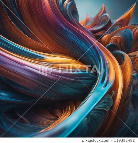 background abstract design, flowing mixing liquid color waves on black 119392498