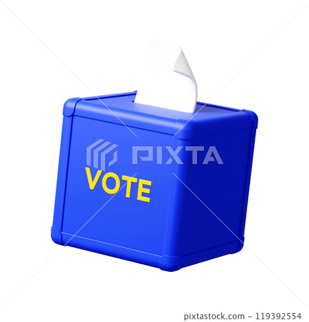 3DCG | A cute ballot box seen from an angle 119392554
