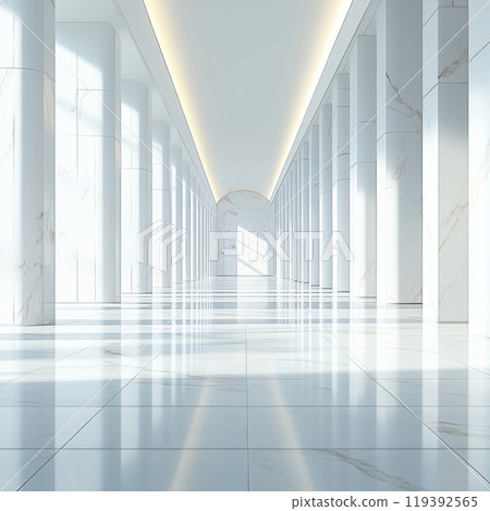 3D rendering of a bare white marble floor 119392565