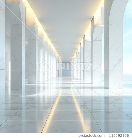 3D rendering of a bare white marble floor 3D rendering of a bare white marble floor 119392566