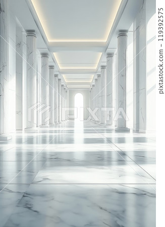空白白色大理石地板的 3D 渲染 空白白色大理石地板的 3D 渲染 119392575