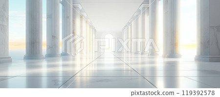 3D rendering of a bare white marble floor 3D rendering of a bare white marble floor 119392578