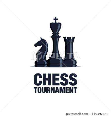 Chess tournament, competition. Poster invitation template. Sport club chess strategy. Vector illustration. Chess tournament, competition. Poster invitation template. Sport club chess strategy. Vector illustration. 119392680