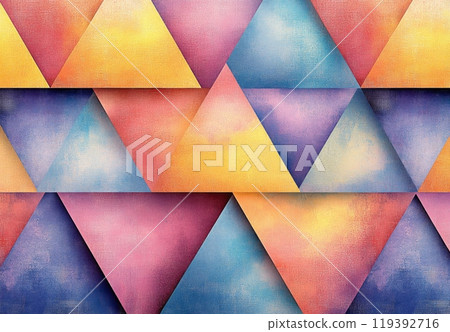 柔和色彩的水彩三角形無縫圖案 柔和色彩的水彩三角形無縫圖案 119392716