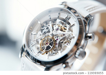 Luxury skeleton watch showing time passing by 119393055