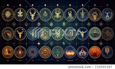 Horoscope and astrology concept. Horoscope and astrology concept. 119393167