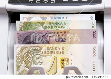 Albanian lek in the counting machine Albanian lek in the counting machine 119393555